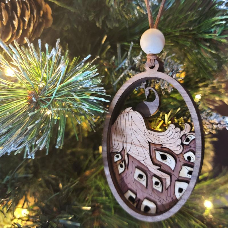 Handcrafted Heirloom Peacock Ornament | Laser-Cut Wood | Nature Lover Gift