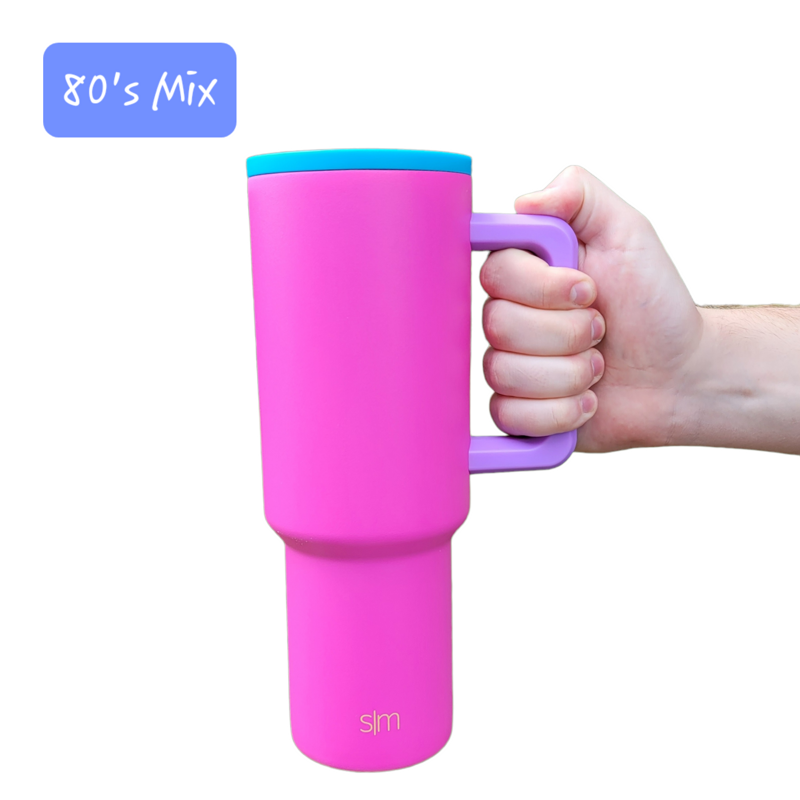 Tropical Pineapple Engraved Tumbler: Fanciful Summer Gift for Hot & Cold Drinks, Custom Stainless Steel Cup (80s Mix Trek)