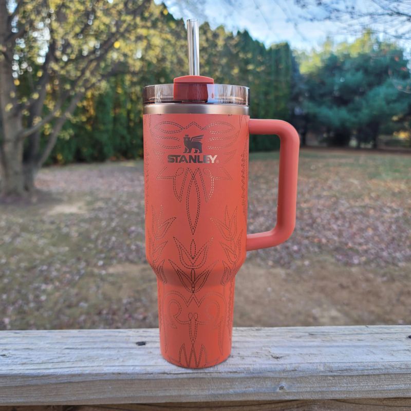 Yeehaw! Western Cowboy Boot Stitching Engraved Tumbler (30oz Fog, Design Only)
