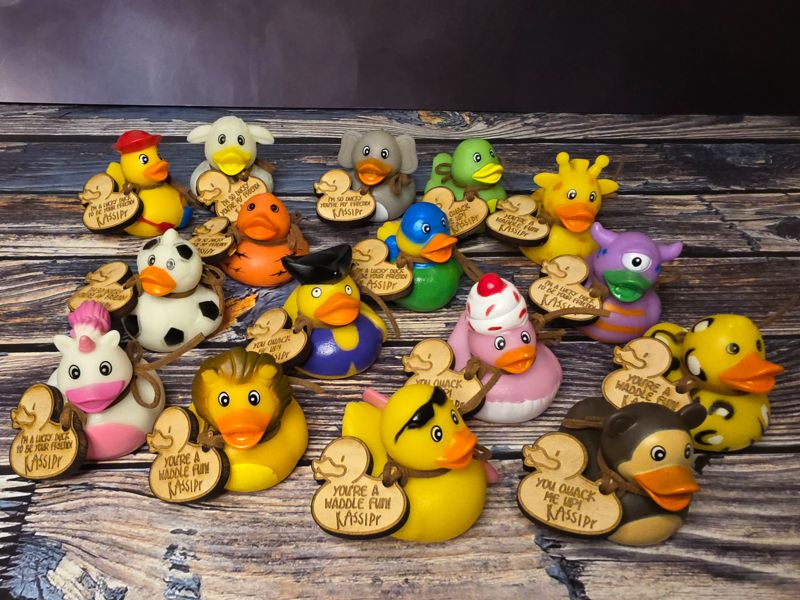 💖 Children's Valentine Favors - Personalized Rubber Duckies 💖