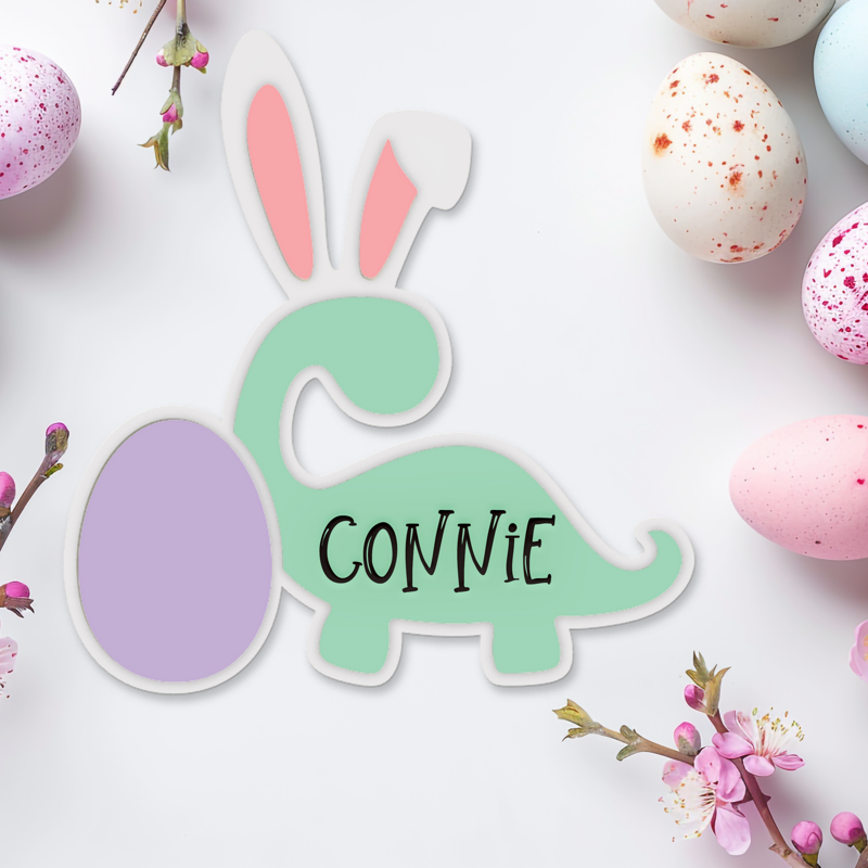 🦖 Personalized Dinosaur Easter Basket Tags - Adorable Dino Fun! 🐣
