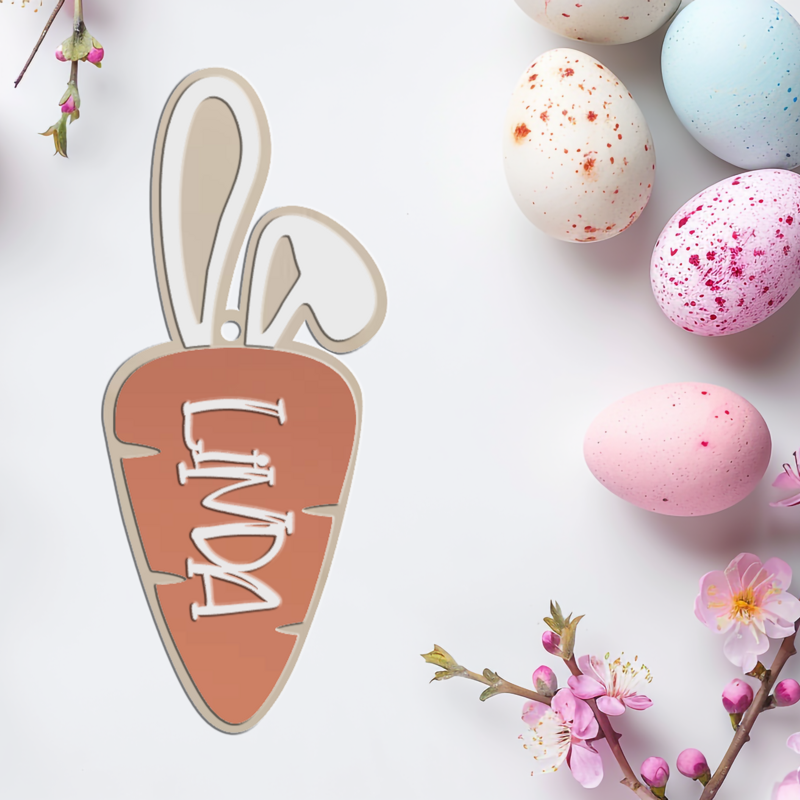 🥕 Personalized Carrot Easter Basket Tags - Cute and Customizable! 🐇