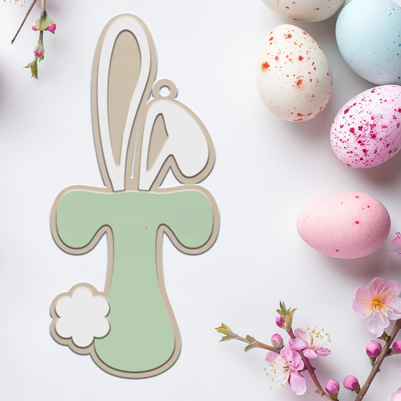 🌸 Personalized Bunny Letter Easter Basket Tags - A Festive Touch! 🐣
