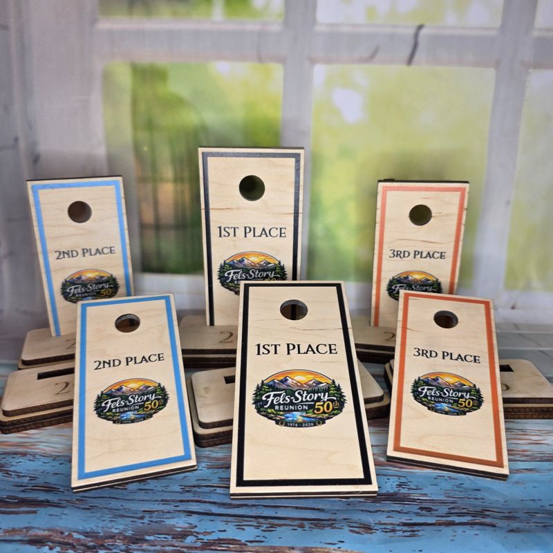 Custom Cornhole Tournament Trophy – Personalized Wood Award – Laser Engraved or UV Printed – Rustic Game Prize for Backyard, Corporate, or League Events