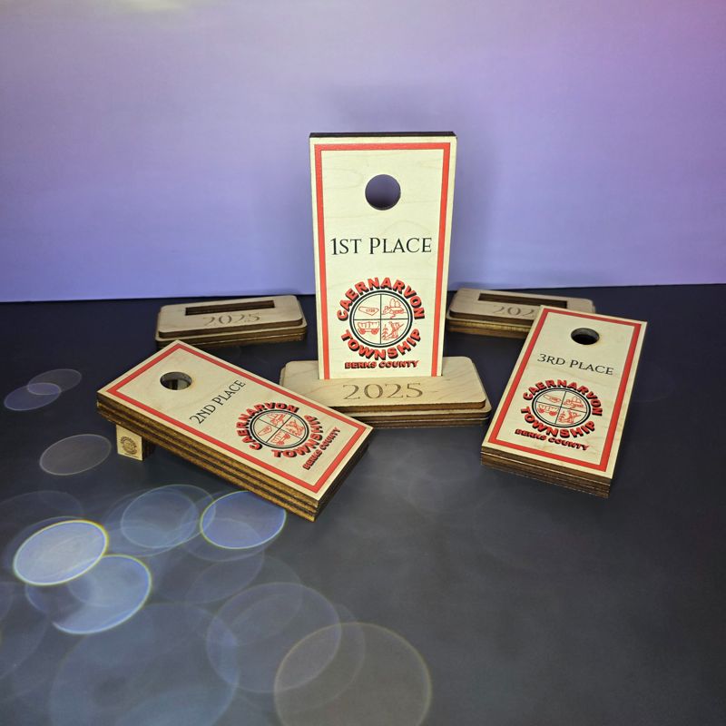 Custom Cornhole Tournament Trophy – Personalized Wood Award – Laser Engraved or UV Printed – Rustic Game Prize for Backyard, Corporate, or League Events