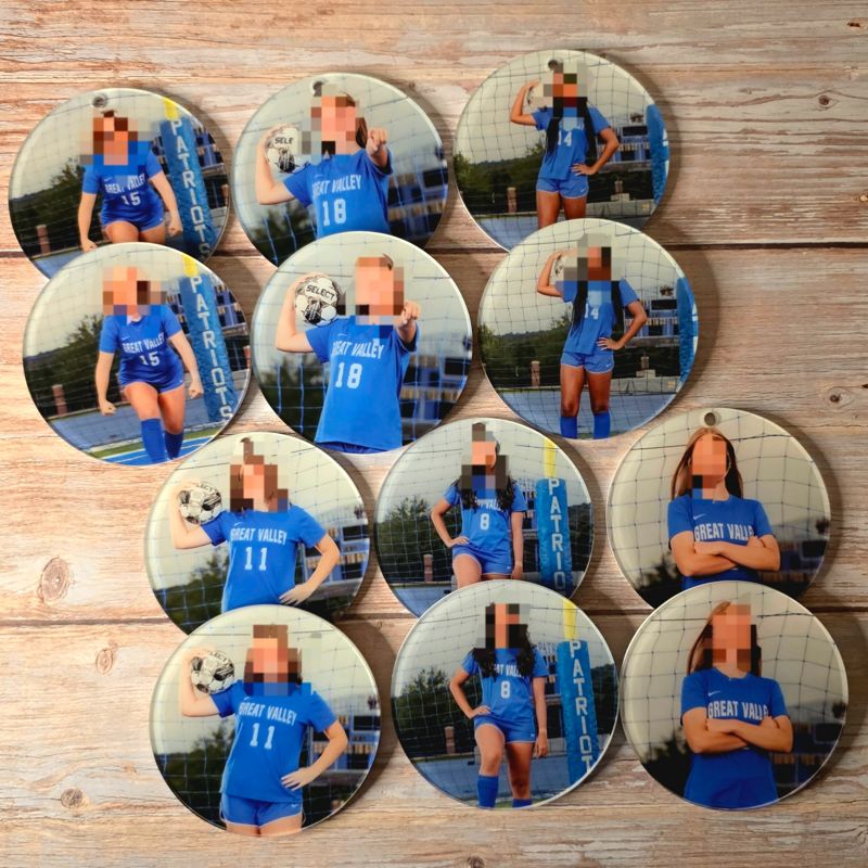 Custom Photo Pins – Perfect for Parents for Senior Night Gifts & Bag Tags