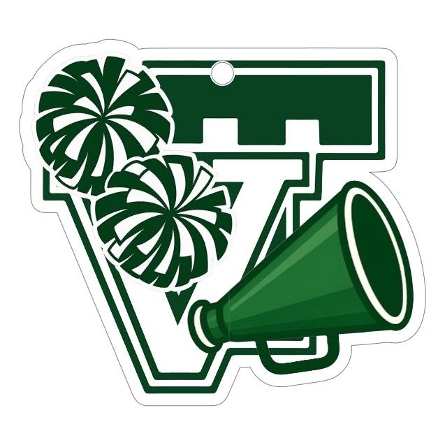 Custom Cheer Bag Tag with Megaphone & Pom-Pom Logo