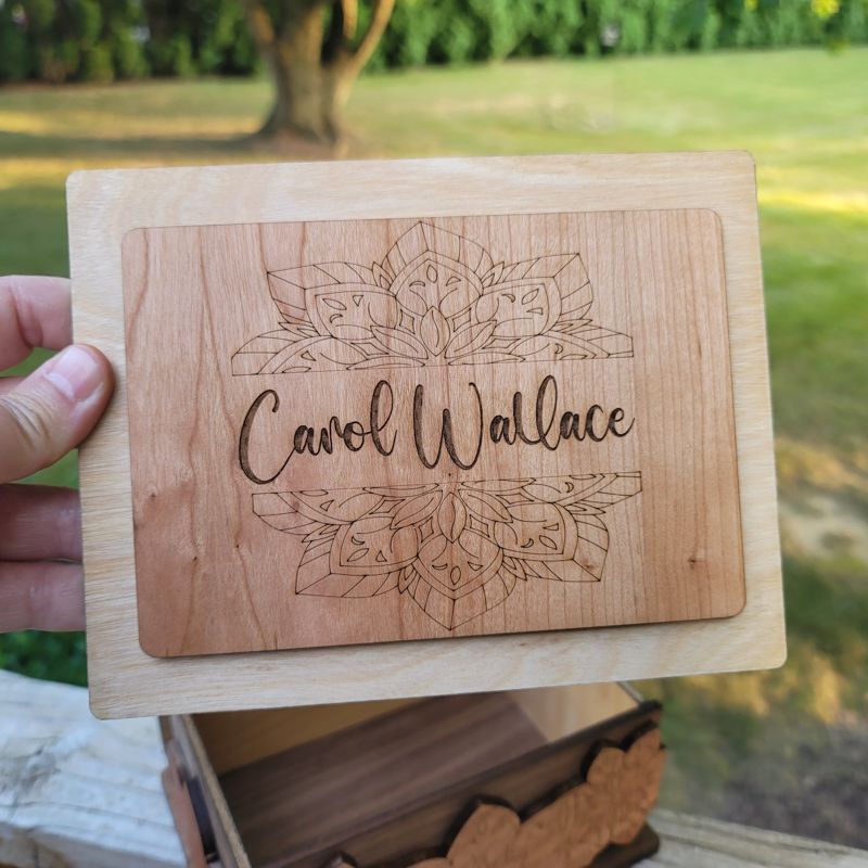 Handcrafted Butterfly Keepsake Box in Cherry, Mahogany & Walnut – Engraved Floral Wooden Jewelry Box with Optional Personalization