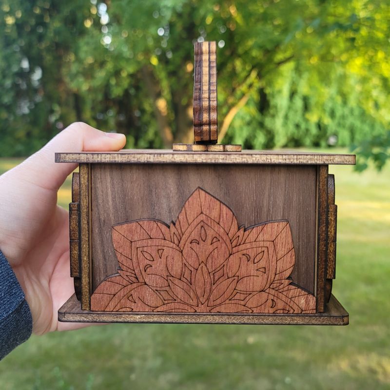 Handcrafted Butterfly Keepsake Box in Cherry, Mahogany & Walnut – Engraved Floral Wooden Jewelry Box with Optional Personalization