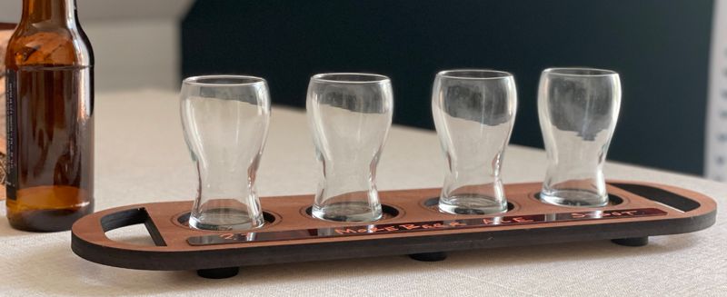 Handcrafted Wooden Beer Flight Board – Custom Engraved Tasting Paddle for Home Bars, Breweries & Craft Beer Lovers