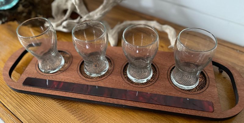 Handcrafted Wooden Beer Flight Board – Custom Engraved Tasting Paddle for Home Bars, Breweries & Craft Beer Lovers