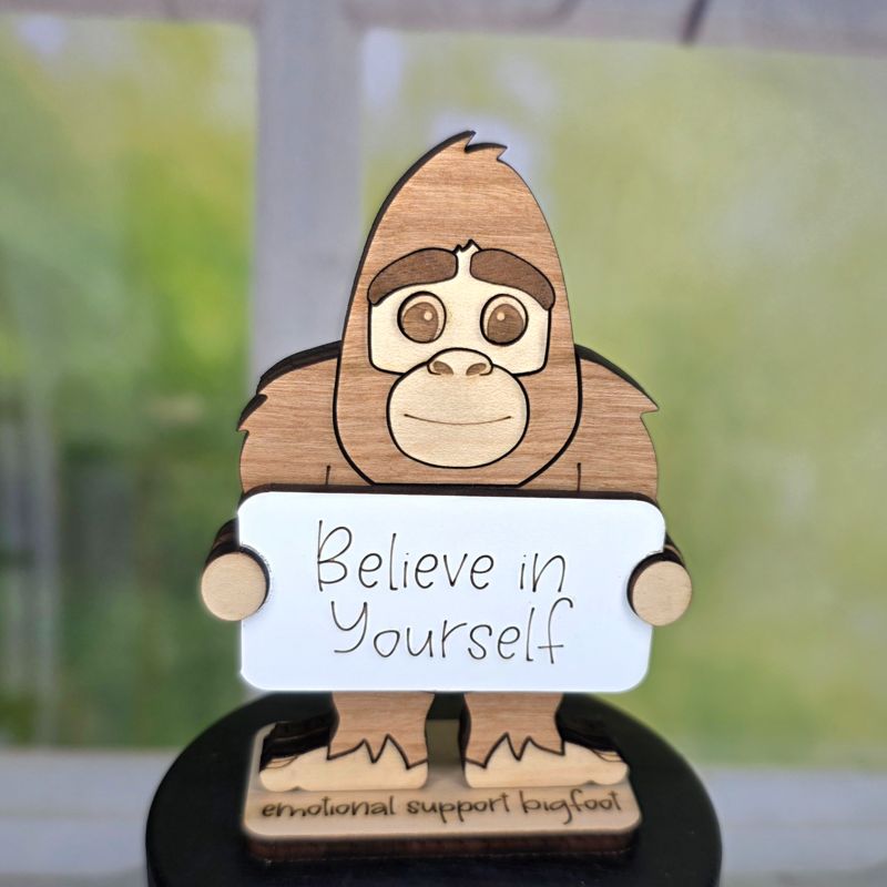 Emotional Support Animal — Personalized Laser Cut Hardwood Figurine