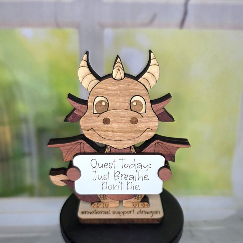 Emotional Support Animal — Personalized Laser Cut Hardwood Figurine