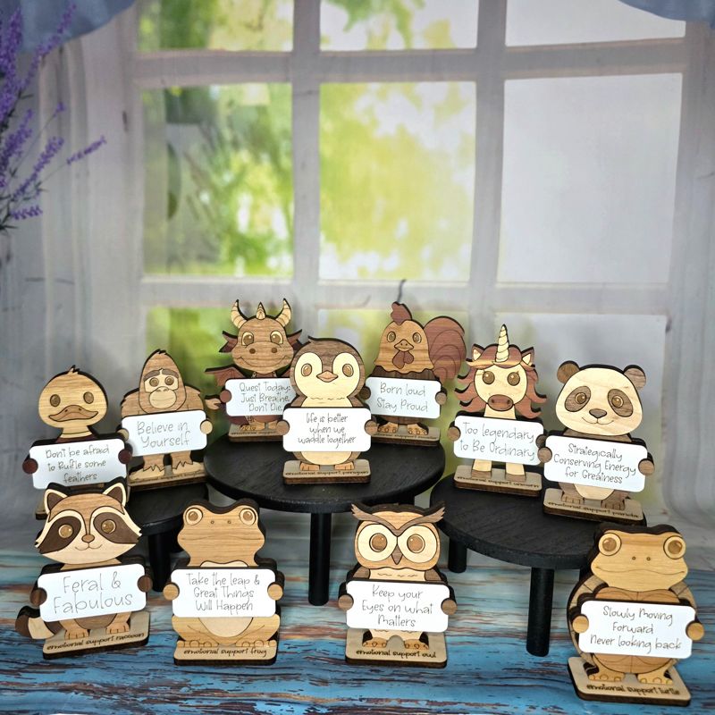 Emotional Support Animal — Personalized Laser Cut Hardwood Figurine
