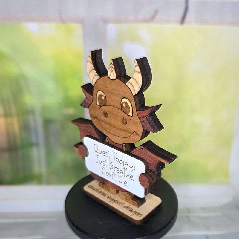 Emotional Support Dragon — Personalized Laser Cut Hardwood Figurine
