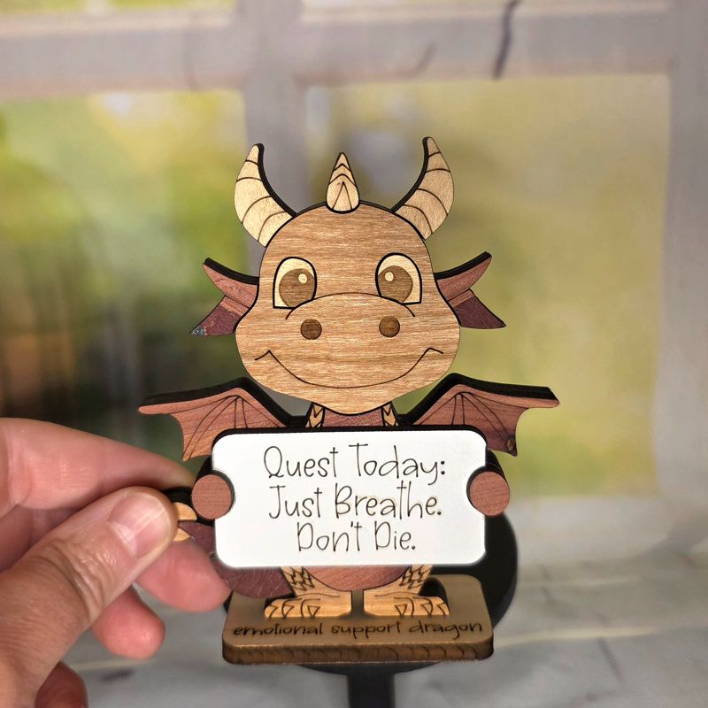 Emotional Support Dragon — Personalized Laser Cut Hardwood Figurine