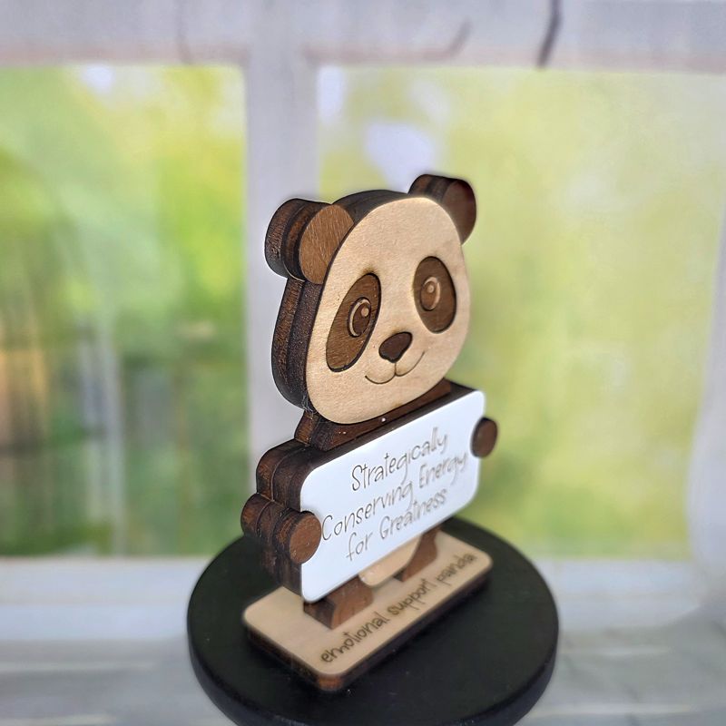 Emotional Support Panda — Personalized Laser Cut Hardwood Figurine