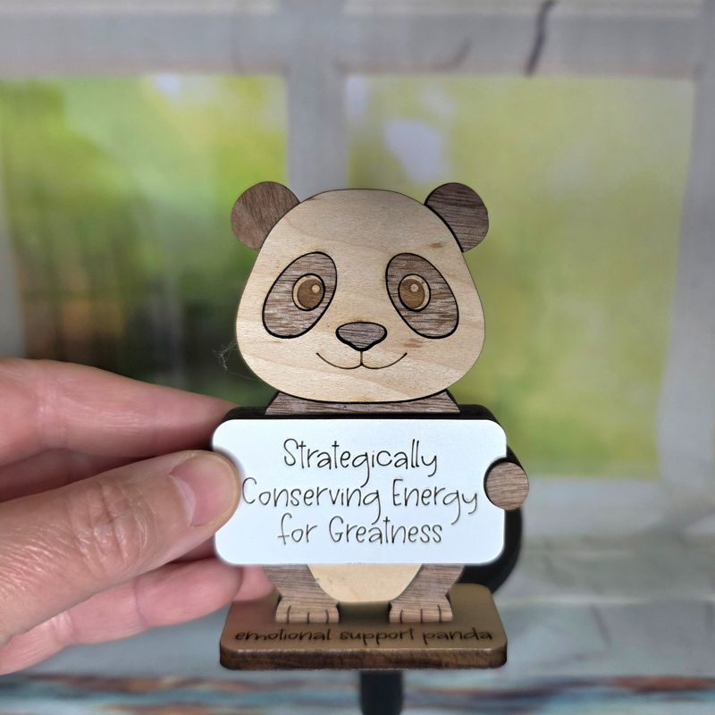 Emotional Support Panda — Personalized Laser Cut Hardwood Figurine