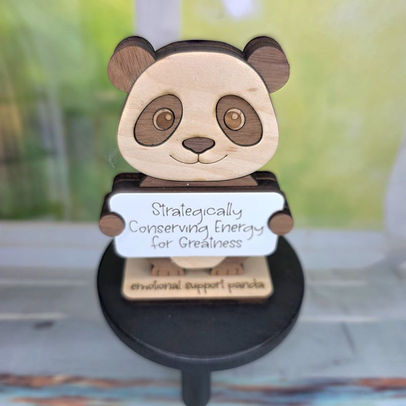 Emotional Support Panda — Personalized Laser Cut Hardwood Figurine