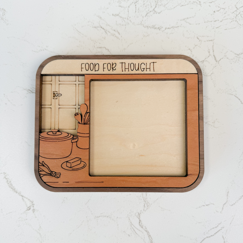 "Food for Thought" cooking sticky note holder