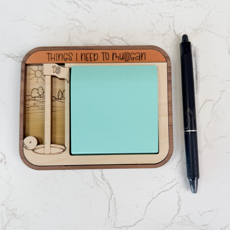 "Things I Need to Mulligan" golf sticky note holder
