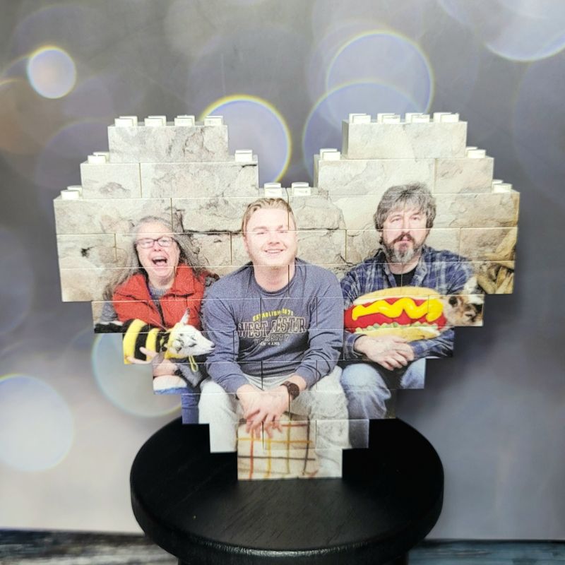 Custom Photo Heart Brick Set