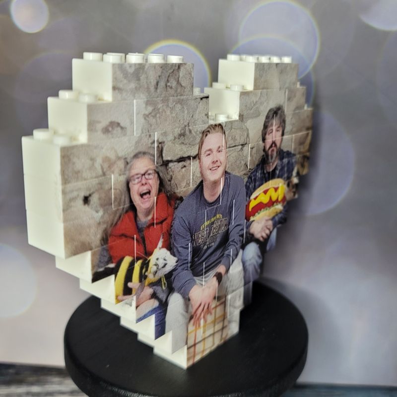 Custom Photo Heart Brick Set