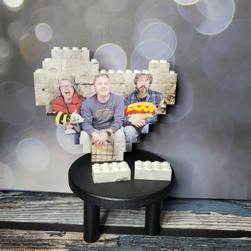 Custom Photo Heart Brick Set