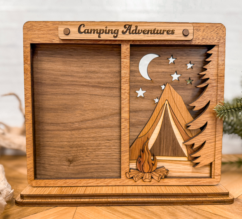 Camping Adventures – Tent Wood Photo Frame