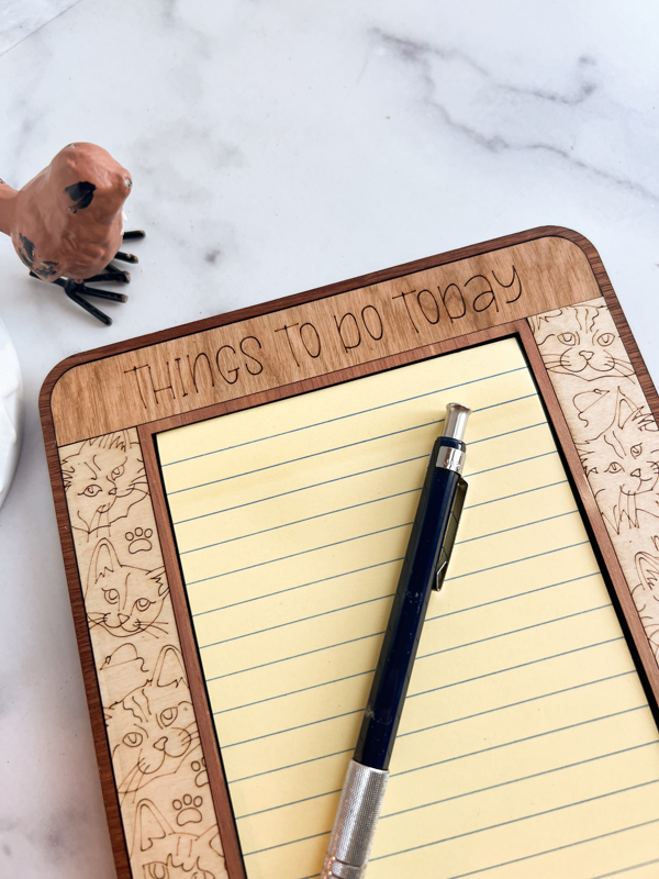 Cat Laser Engraved Notepad Holder 🐱