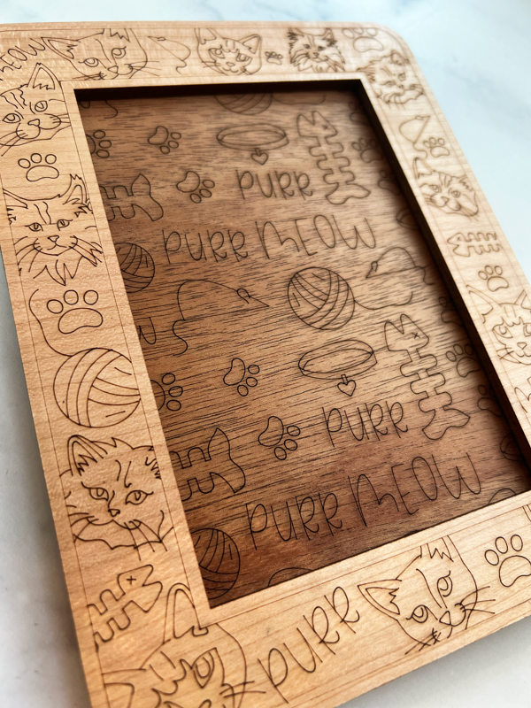 Cat Laser Engraved Notepad Holder 🐱
