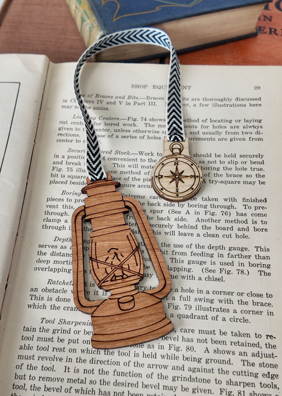 Camping Bookmark β Laser-Engraved Wood ποΈ
