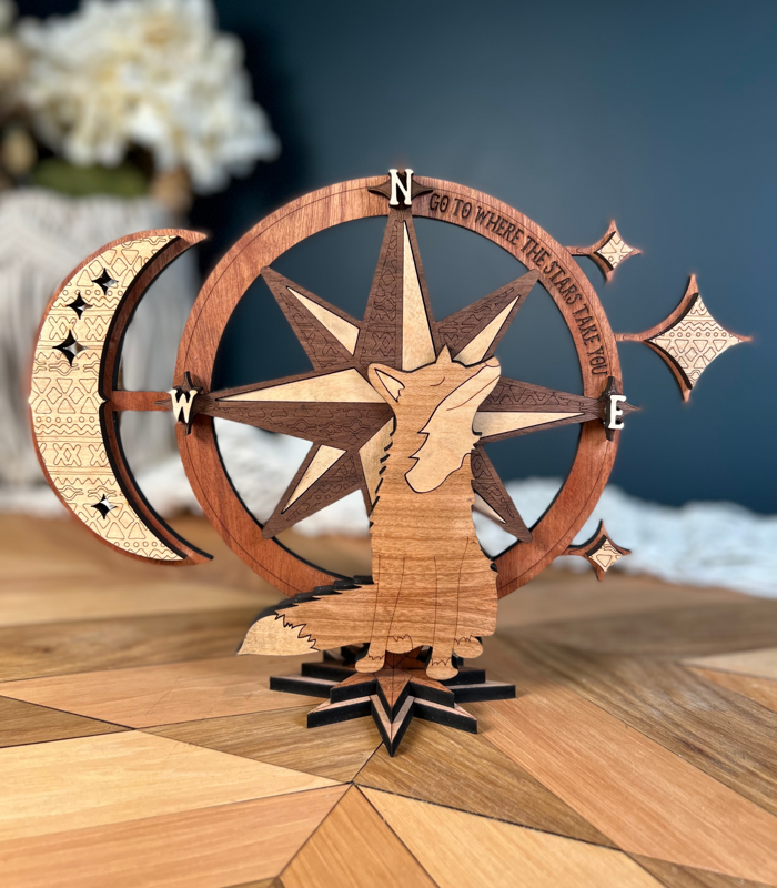 Compass Rose Celestial Shelf Sitter Sign