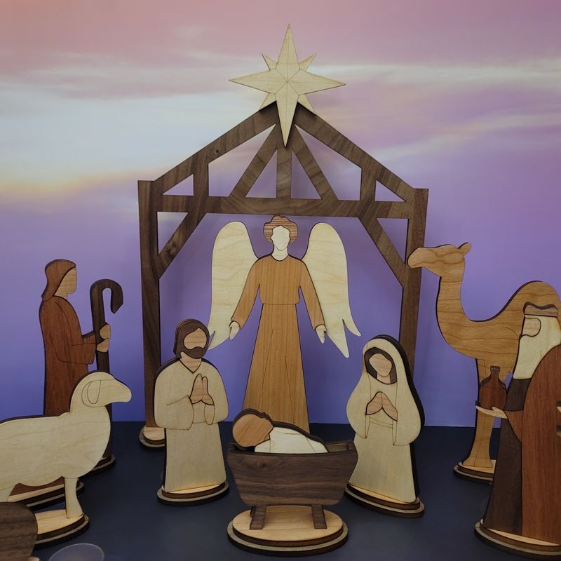 Handcrafted Heirloom Wooden Nativity Set π²β¨