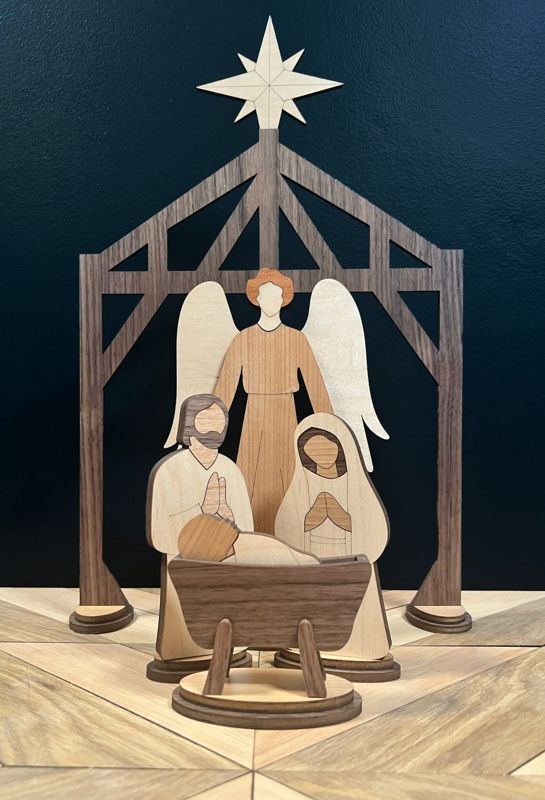 Handcrafted Heirloom Wooden Nativity Set π²β¨