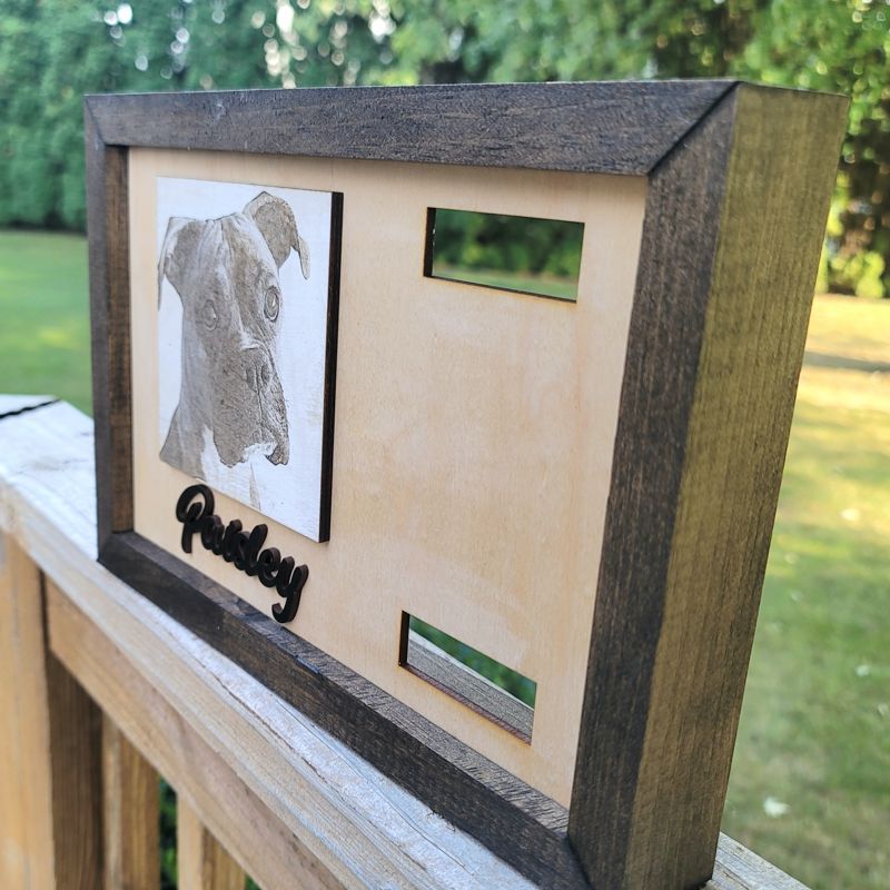 Laser engraved or UV-printed wood keepsake — a beautiful tribute to your beloved pet 🐾