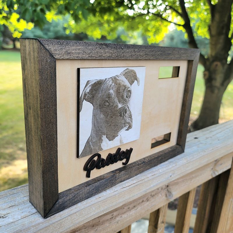 Laser engraved or UV-printed wood keepsake — a beautiful tribute to your beloved pet 🐾