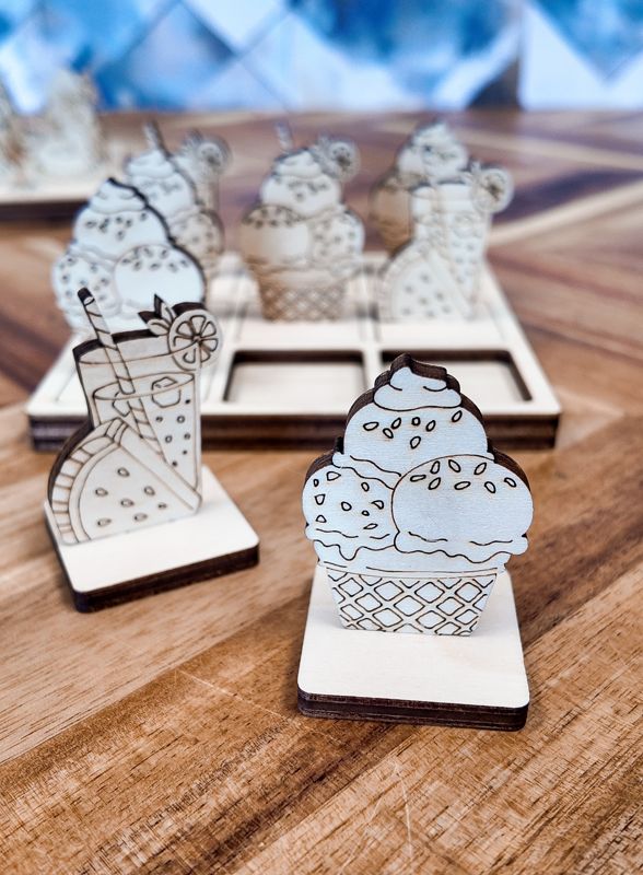 Handmade Wood Tic Tac Toe Game Set