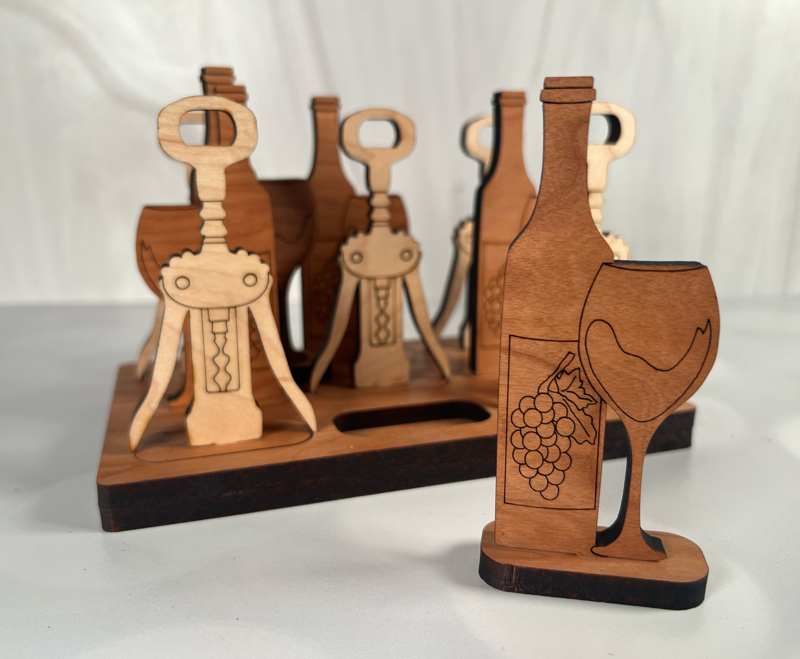 Handmade Wood Tic Tac Toe Game Set