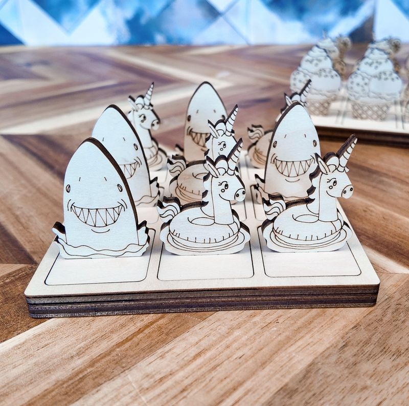Sharks & Unicorns Tic Tac Toe Set
