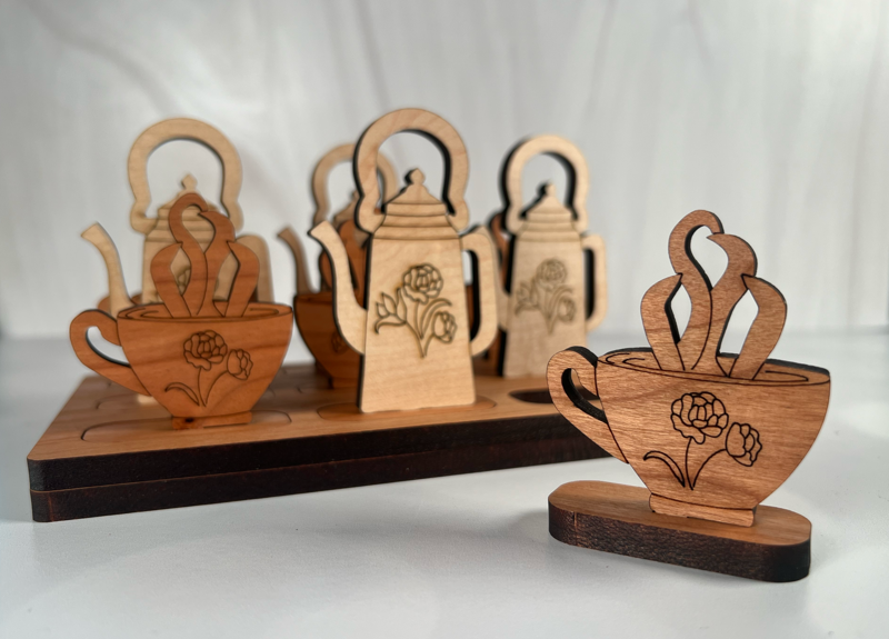 Teacup & Teapot Tic Tac Toe Set