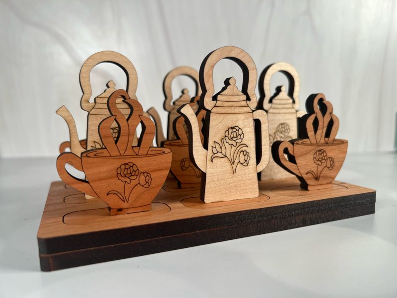 Teacup & Teapot Tic Tac Toe Set
