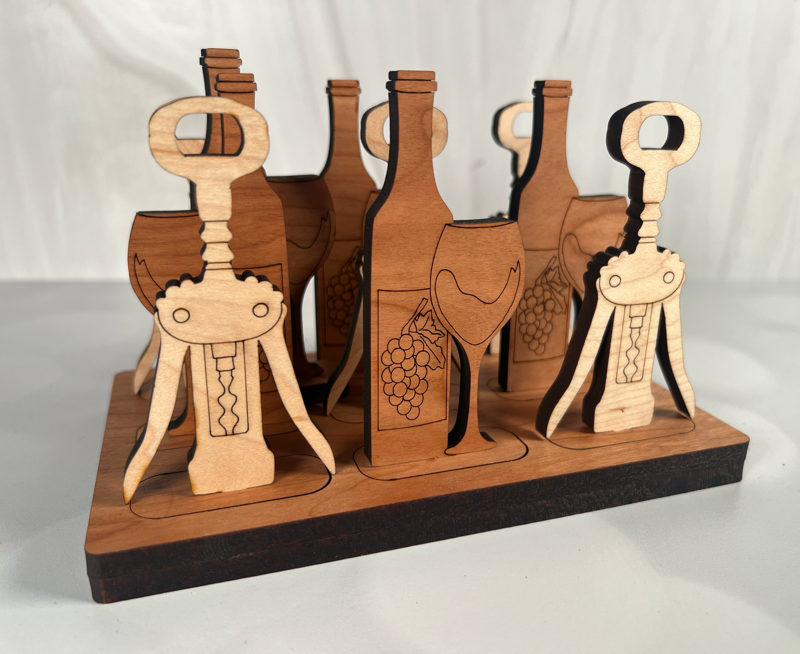 Wine & Corkscrew Tic Tac Toe Set