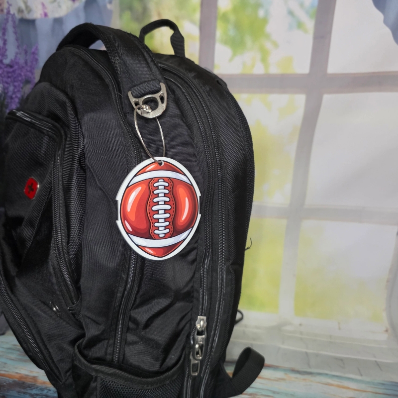 Custom Football Hair Tie Bag Tag