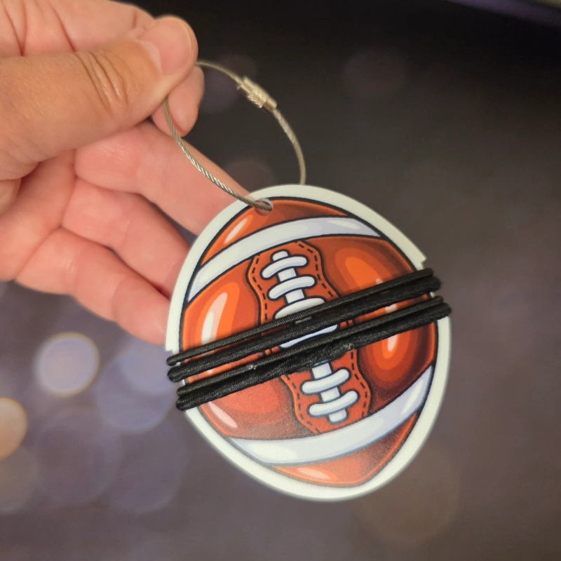Custom Football Hair Tie Bag Tag