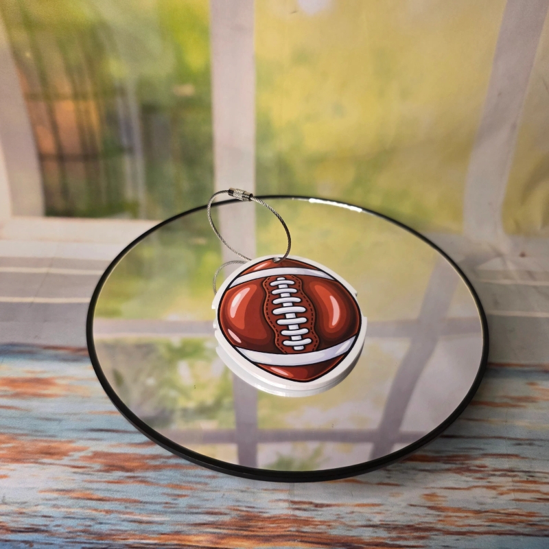 Custom Football Hair Tie Bag Tag