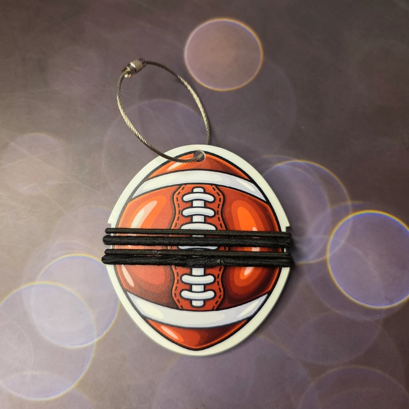 Custom Football Hair Tie Bag Tag