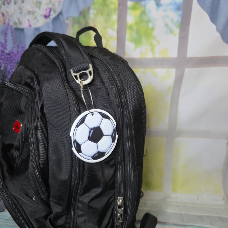 Custom Soccer Hair Tie Bag Tag