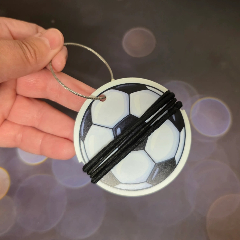 Custom Soccer Hair Tie Bag Tag