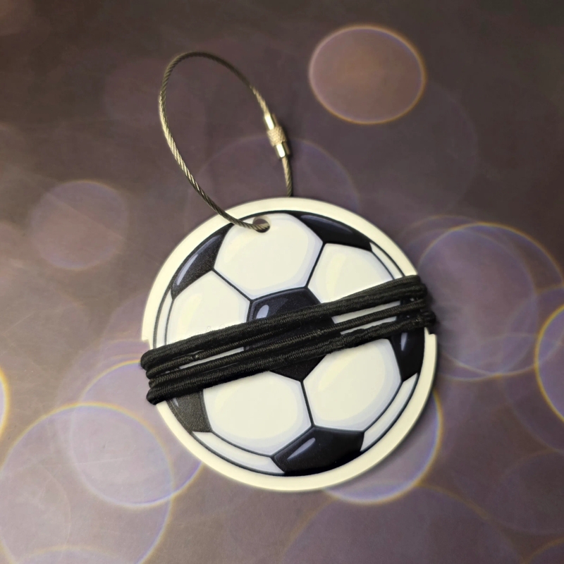 Custom Soccer Hair Tie Bag Tag